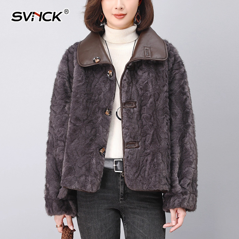 皮毛一体两面穿外套女冬季夹克衫