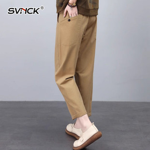 今年流行爆款 秋季 裤 子时尚 休闲裤 春秋棉麻风妈妈直筒裤 女2025新款