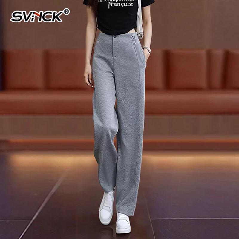 小个子高腰阔腿香蕉裤子女2026春季新款休闲直筒裤窄版运动裤