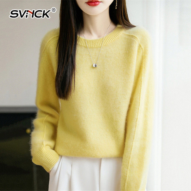 秋冬慵懒加厚羊毛衫女2025新款100纯羊毛圆领针织打底衫宽松毛衣,女装/女士精品,毛针织衫,淘宝优惠券,粉丝福利购,淘宝优惠卷