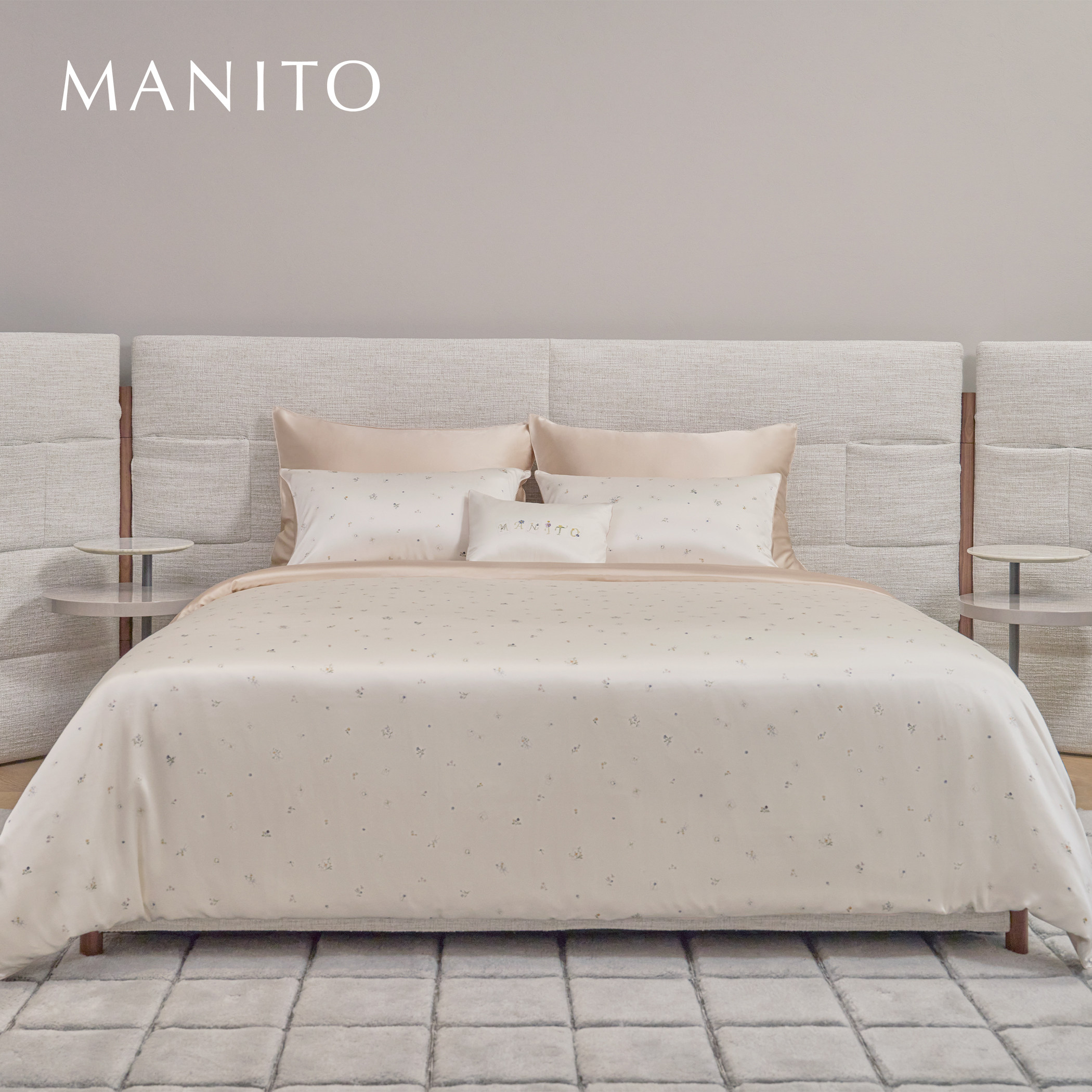 MANITO/曼尼陀Sweet Garden床单四件套100%桑蚕丝床笠枕套被套