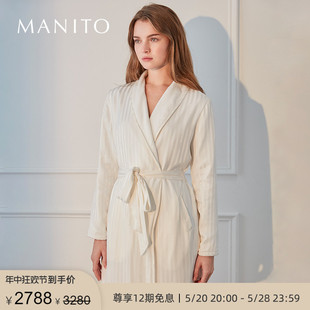 MANITO Terry女士真丝睡袍桑蚕丝家居服春夏季 曼尼陀Silk