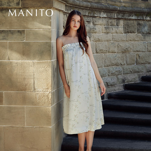 MANITO桑蚕丝吊带裙小清新