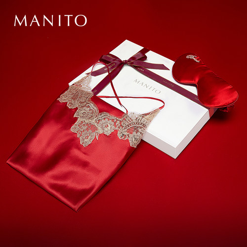 manito桑蚕丝睡衣睡袍眼罩