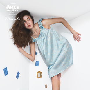 桑蚕丝木耳边短裙 Daisy MANITO迪士尼爱丽丝合作系列 小雏菊