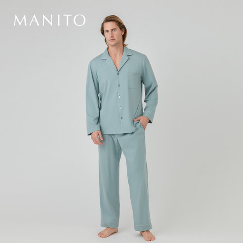 manito男士丝绵经典款家居服