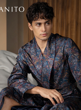 MANITO/曼尼陀Euphoria 真丝睡袍桑蚕丝睡衣家居服男