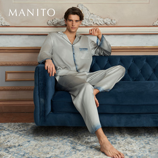 睡衣家居服套装 MANITO 长裤 桑蚕丝长袖 曼尼陀Inkmark男士
