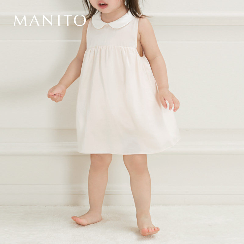 MANITO/曼尼陀 Doll 婴儿连体衣桑蚕丝娃娃领无袖家居服