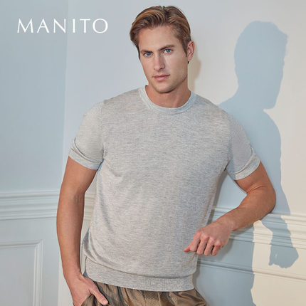 MANITO/曼尼陀Back to Basics桑蚕丝羊绒圆领短袖上衣家居服