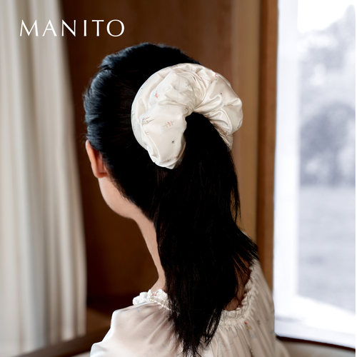MANITO/曼尼陀Snow Puppy 泡芙发圈桑蚕丝女士真丝发饰节日礼物