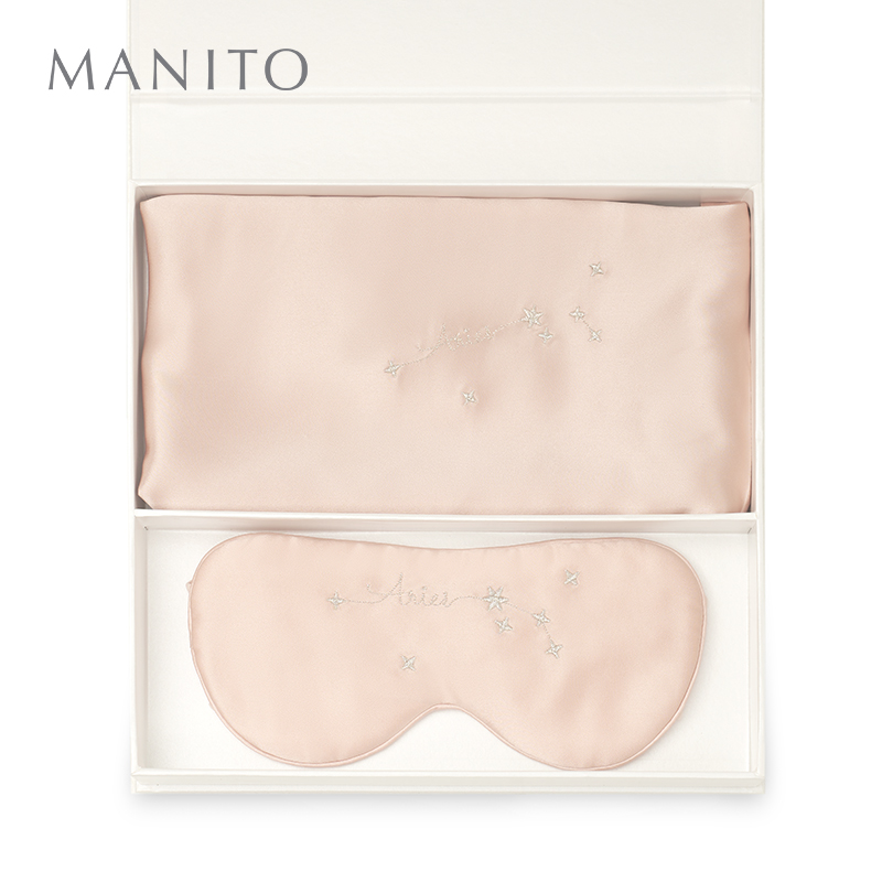MANITO/曼尼陀 Stellar 睡眠礼盒十二星座桑蚕丝刺绣眼罩枕套