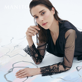 MANITO 曼尼陀Malena蕾丝长睡袍桑蚕丝家居服真丝性感睡衣