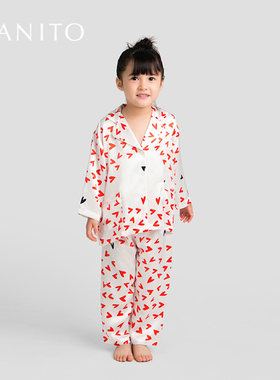 MANITO/曼尼陀 Loved婴儿儿童真丝睡衣套装长袖长裤