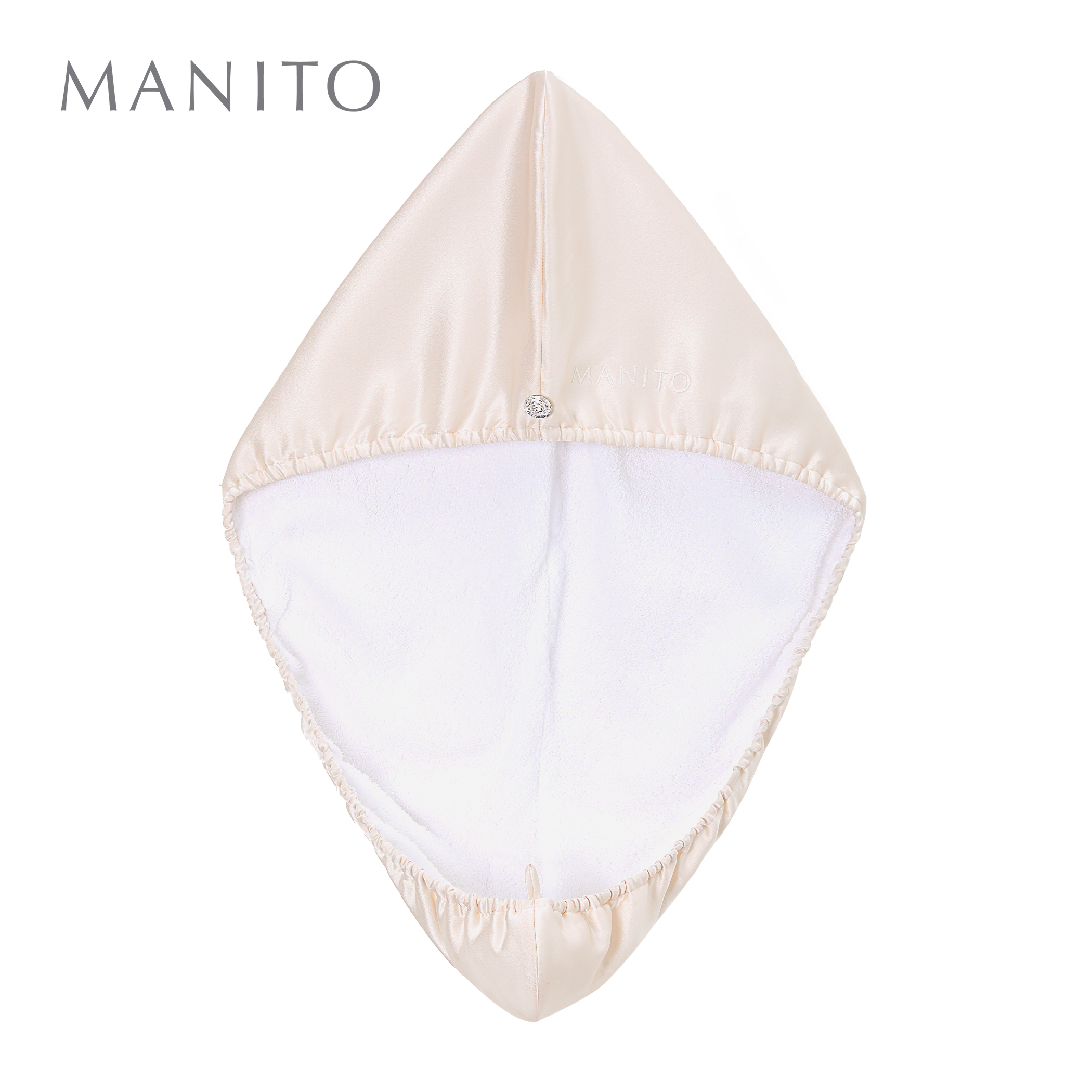 MANITO/曼尼陀 Blooming桑蚕丝干发帽仿水晶钻扣奢华护发干发帽