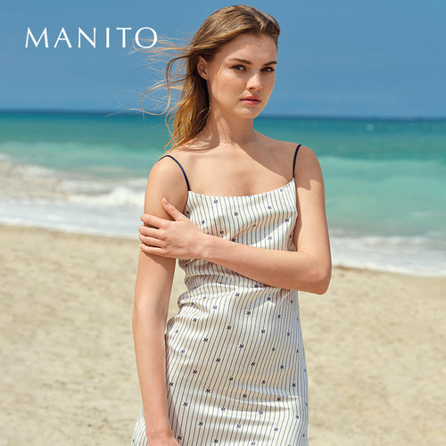 MANITO/曼尼陀真丝吊带连衣裙