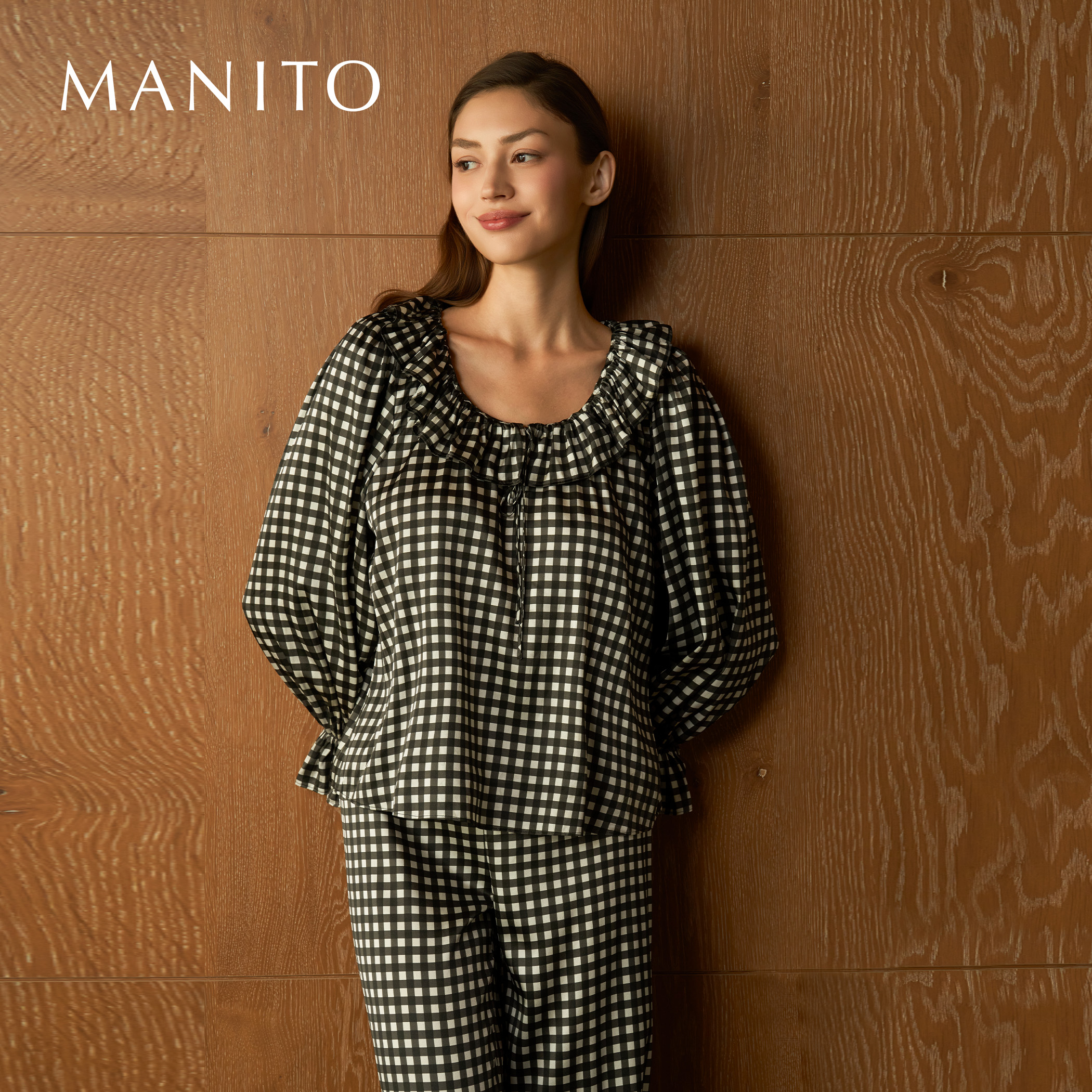 MANITO/曼尼陀Blooming桑蚕丝女士套装19姆米桑蚕丝素绉缎睡衣