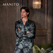 印花睡衣套装 男士 桑蚕丝花朵剪影家居服 曼尼陀Tropical MANITO