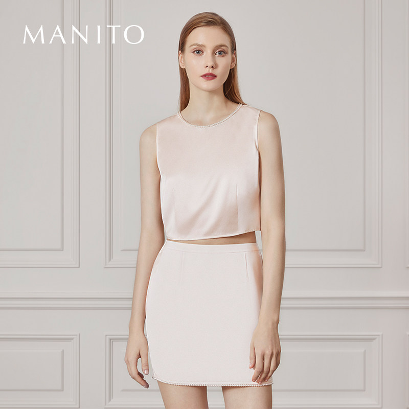 MANITO/曼尼陀Pearlwear无袖短裙桑蚕丝睡衣真丝