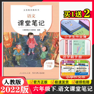 2022新版 RJ版 小学六6年级下学期语文教材全解同步课本七彩课堂笔记解析讲解辅导资料义务教科书 课堂笔记六年级下册语文部编人教版