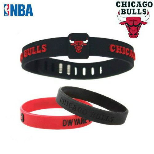 NBA正品篮球硅胶手环公牛队套装韦德罗斯运动腕带球迷可调节