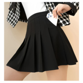 短裙 纯色带兜半身裙口袋款 高腰a字裙 新款 毛呢百褶裙女2025秋冬季