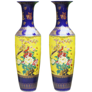 新品景德镇陶瓷器锦绣前程欧式落地大花瓶客厅装饰摆件大号12米18
