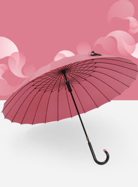 杜帛24骨雨伞长柄双人伞抗风覆古男士加大号防风ins森系女伞简约