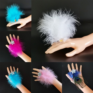 新疆舞蹈手指花民族舞台表演戒指配饰孔雀羽毛儿童成人指环跳舞手