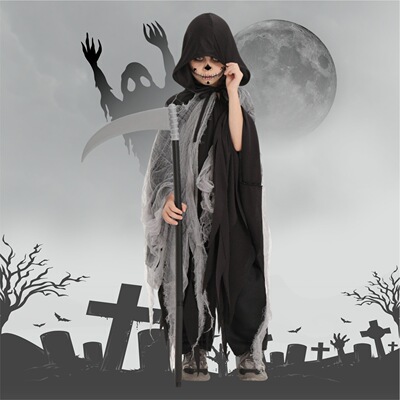 鬼屋密室NPC衣服装恐怖斗篷披风万圣节装扮cos死神剧本杀装饰道具