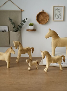 儿童美术课手绘木马摆件瑞典达拉木马动物摆件手工DIY家居装饰品