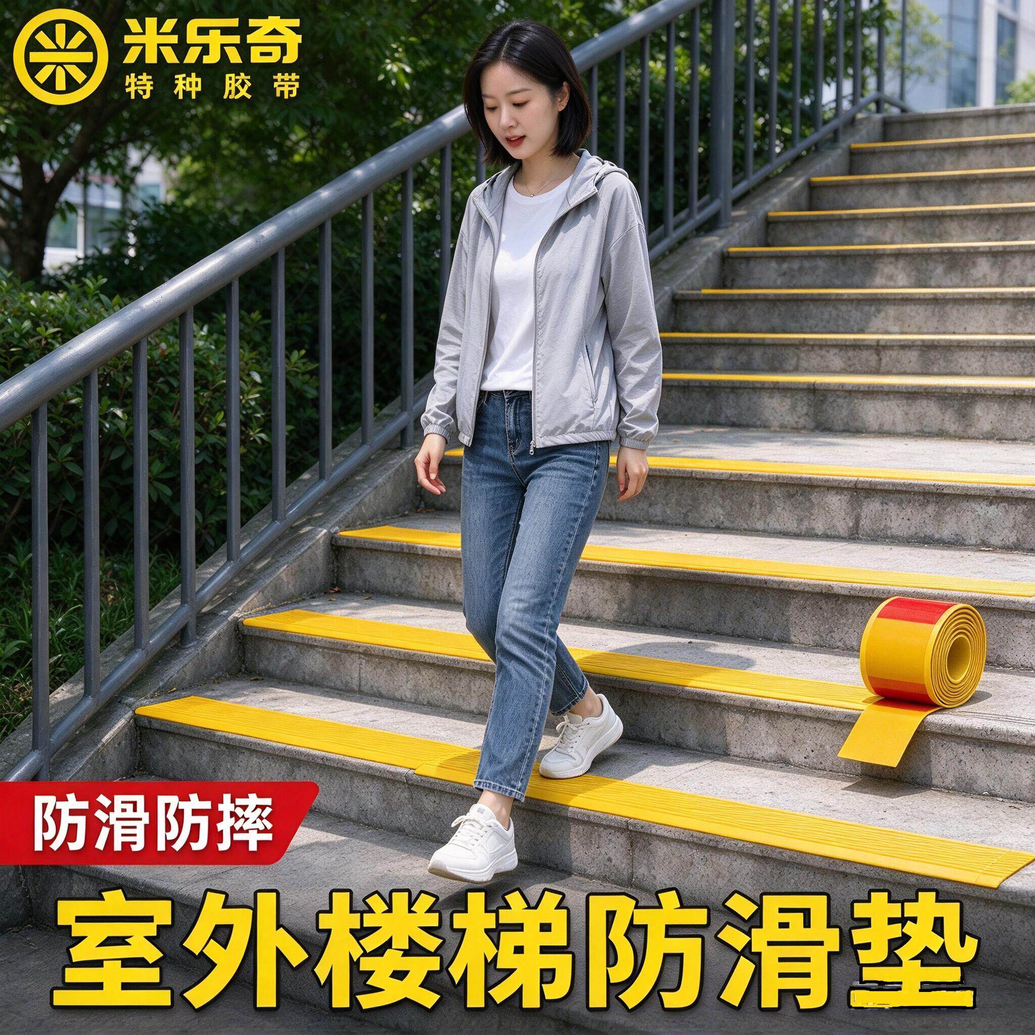 室外楼梯防滑条pvc楼梯踏步垫免胶自粘塑胶防滑贴地垫台阶止滑条