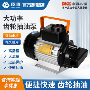 电动抽油泵550W齿轮泵抽机油大功率电动加油泵柴油煤油吸油泵