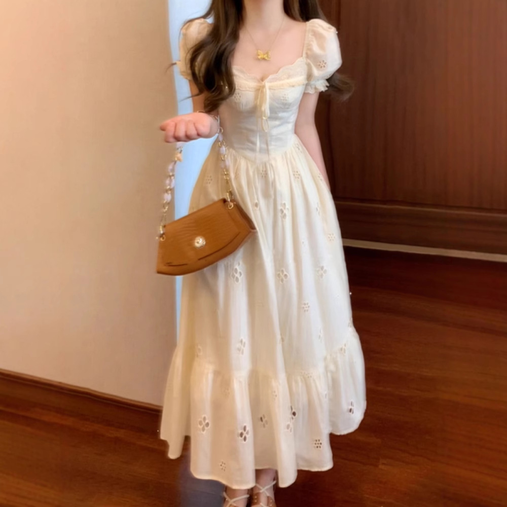 法式气质轻奢感温柔风遮肚子显瘦连衣裙子长裙女夏季2025新款