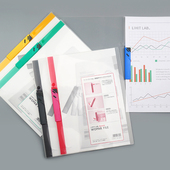 订夹 资料装 日本LIHIT LAB.喜利A4透明简易文件夹拉杆夹试卷夹学生文件夹简历夹报告夹竖式