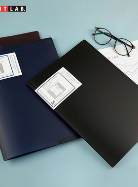 日本LIHIT LAB.喜利对开式文件夹插页夹2页夹A4双页资料夹文件报告夹简历档案夹防水学生试卷美术作品收纳夹