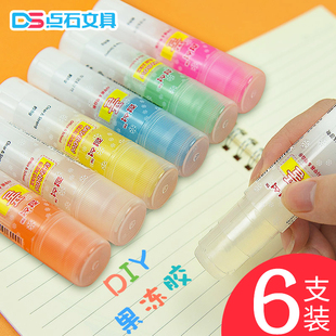 点石固体胶学生用文具高粘度强力胶儿童幼儿透明无甲醛速干胶棒手账韩国进口ins日系果冻彩色办公固体胶7001