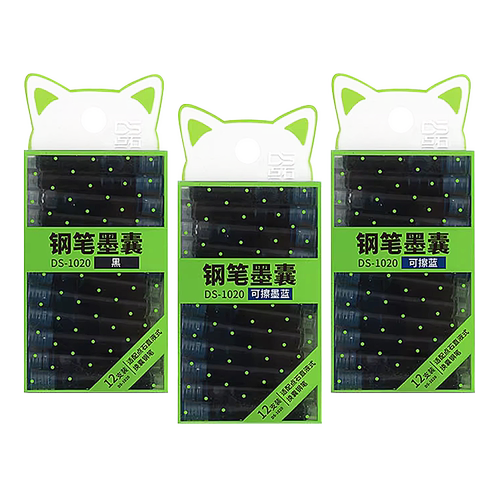 点石钢笔墨囊3.4mm口径时空舱钢笔用可替换墨囊可擦蓝色墨蓝少女心文具太空舱黑色墨胆墨水1020