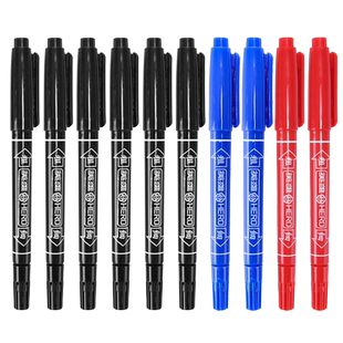 英雄记号笔马克笔887双头油性勾线笔学生用美术用笔883水性儿童绘画手绘描边用笔签字880不易掉色大头笔