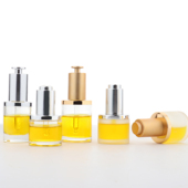 HOPECK电镀金银按压凹凸滴管盖透明模制玻璃瓶20牙30 50ml精油瓶