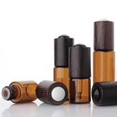 HOPECK木按压滴管盖茶避光管制玻璃瓶18牙5 30ml便携分装 瓶精油瓶