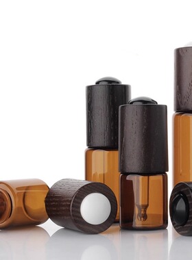 HOPECK木按压滴管盖茶避光管制玻璃瓶18牙5-30ml便携分装瓶精油瓶