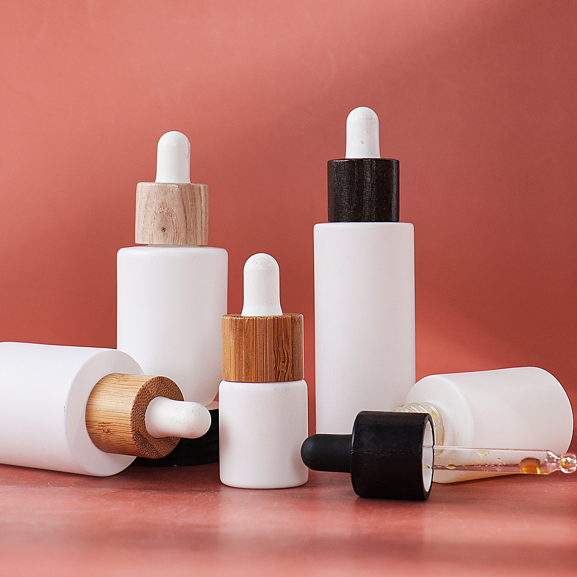 HOPECK天然竹木滴管盖玻璃精油瓶