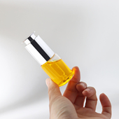 HOEPCK电镀旋压滴管盖透管制玻璃瓶精油分装 瓶20牙15 35ml精油瓶