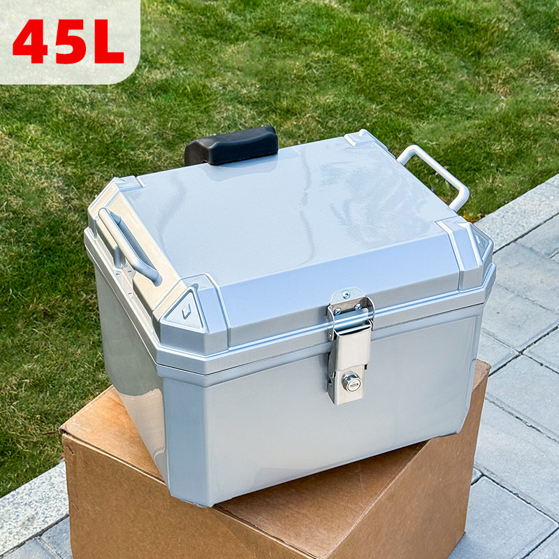 镜面漆45L电动车后备箱大号踏板摩托车尾箱非铝合金大容量通用