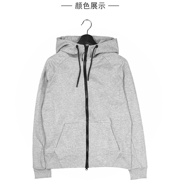 春秋欧文连帽卫衣男长袖拉链运动休闲纯色薄款科比杜兰特开衫外套