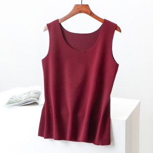 德绒发热保暖背心女冬内搭加绒打底吊带上衣棉质显瘦保暖无袖 秋衣