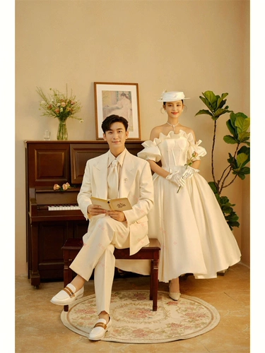 Свадебное платье для влюбленных, открытые плечи, рукава фонарики