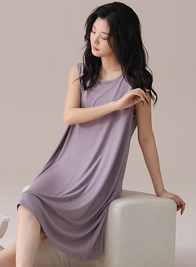 由果睡裙女冰丝夏季背心甜美睡衣薄款夏天女款连衣裙家居服韩版