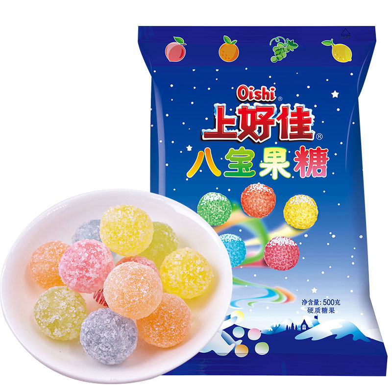 上好佳什锦糖水果味硬糖薄荷糖八宝混合口味散称批发喜糖果小零食
